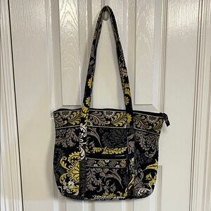 Vera Bradley Black and Yellow Patterned Tote